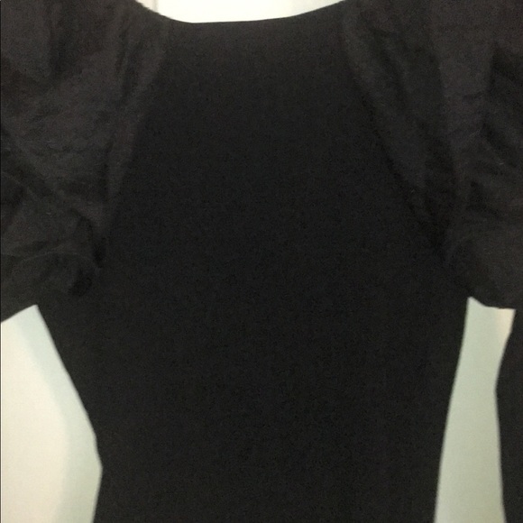 ZARA Limited Edition Black Dramatic Tulle Sleeve Floral Wrap Sweater Top - Picture 4 of 7